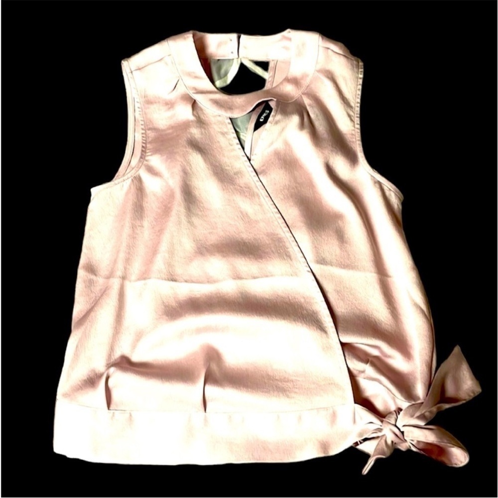 Express size XXS blush colored wrap around sleeveless lightweight slinky blouse